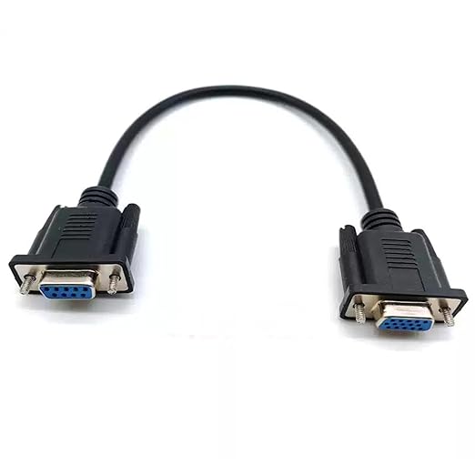 GXMRHWY DB9 Female to VGA Female 15Pin Three-Row Signal Transmission Cable, VGA to DB9 Serial RS232 Data Cable for Mutual Transmission of Signals Between 9Pin Video Devices and Computers 2Meter