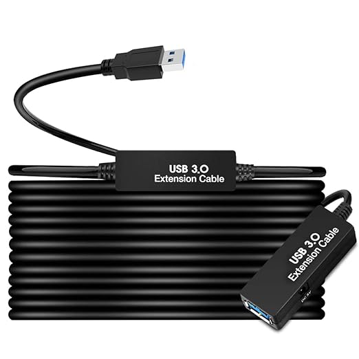 S.H.Y SPRUCES 50FT USB 3.0 Active Extension Cable, USB Extension Cord A/M to A/F (15M) for USB HUB,Webcam,Xbox,Oculus Quest 2/3 VR,PS4,Printer,External Hard Disk