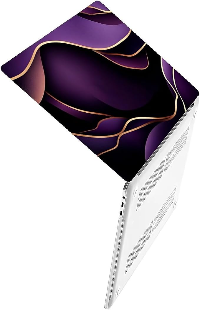 COTAIL Compatible with MacBook Air 13.3 13.6 Inch Case 2022 2021 2020 2019 Plastic Hard Shell Case Cover,13.3 Air (A1932/A2179/A2337), Purple and Gold Color Line