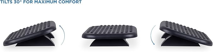 Mount-It! Under Desk Footrest, 18 x 13 in Adjustable Foot Rest for Under Desk at Work with 3 Tilt Settings Up to 30°, Non Slip Ergonomic Foot Stool with Textured Massage Surface for Home or Office