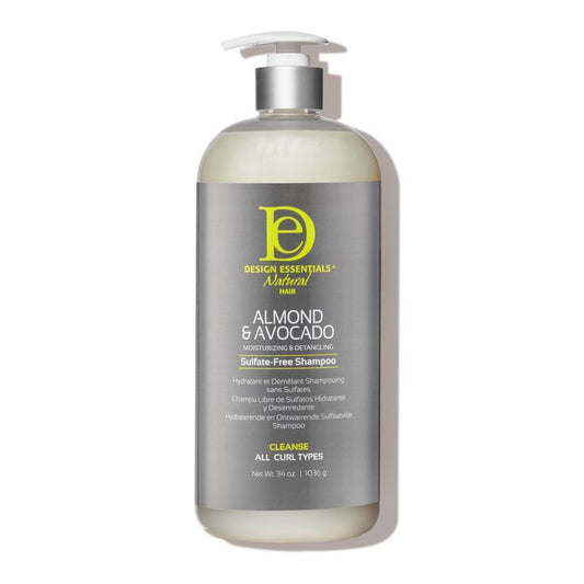 Design Essentials Natural Almond & Avocado Moisturizing & Detangling Sulfate-Free Shampoo, 32 Ounce