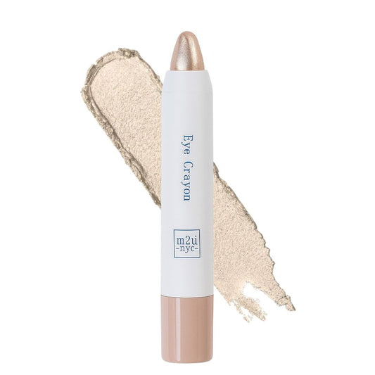 M2U NYC Ultra Creamy Eye Shadow Stick – (Champagne) Shimmer Cream Eyeshadow Pencil Crayon - Moisturizing Eye Brightener Stick & Highlighter – Long Lasting, Smudge Proof, Buildable Lightweight Formula