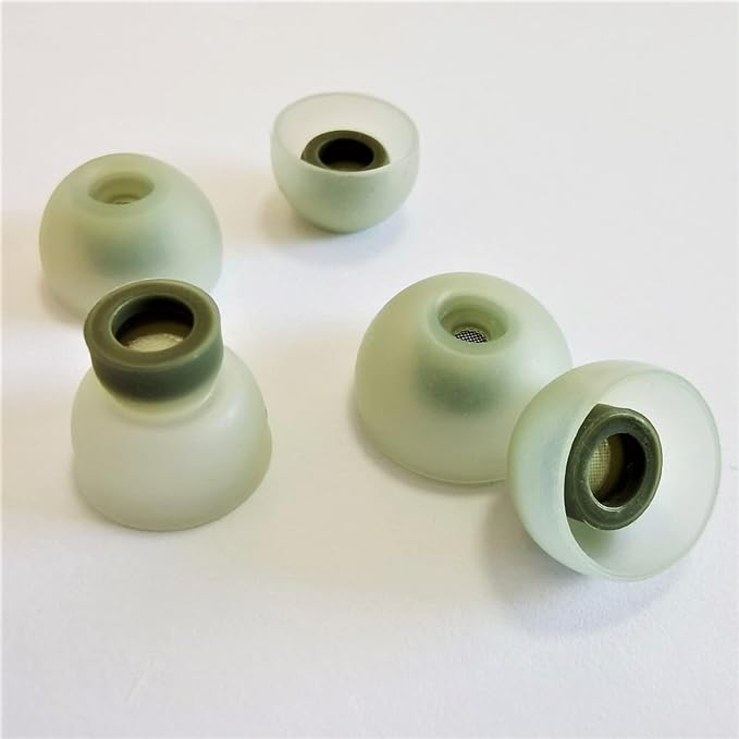 Silicone Ear Tips for Samsung Galaxy Buds 2 / Buds+ / Buds PE, Replacement Earbuds Tips with Filter Screen, Noise Isolation, Soft Comfort Fit, 6 Pairs L/M/S, Green