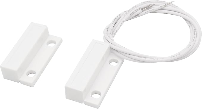 FOCMKEAS 2Pcs Magnetic Reed Switch Wired Surface Mount Normally Closed NC Contact Sensor Alarm Magnetic Door Switch with 2 Wires, ABS, MC-38
