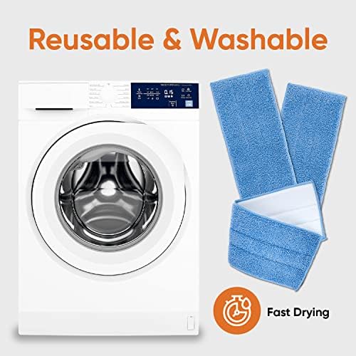 Superio Microfiber Mop Replacement Head, 16 inch Damp Mop Pad Refill for Miracle Mop Dusting and Spray Mop, attaches to Velcro mop(2 Pack)
