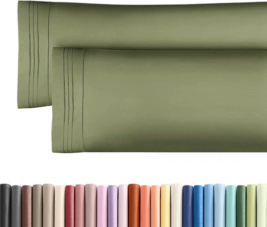 Skiennix Body Pillowcases Set of 2 | 20x54 Long Soft Pillow Covers - Comfy, Breathable & Wrinkle-Free in Sage Green