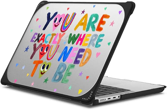 CASETiFY Bounce MacBook Pro 16-inch (M1-M5) Case [Enhanced Protective Corner Design/Ventilation Cutouts/Anti-Slip Grip] - You are Exactly Where You Need to Be - Clear Black