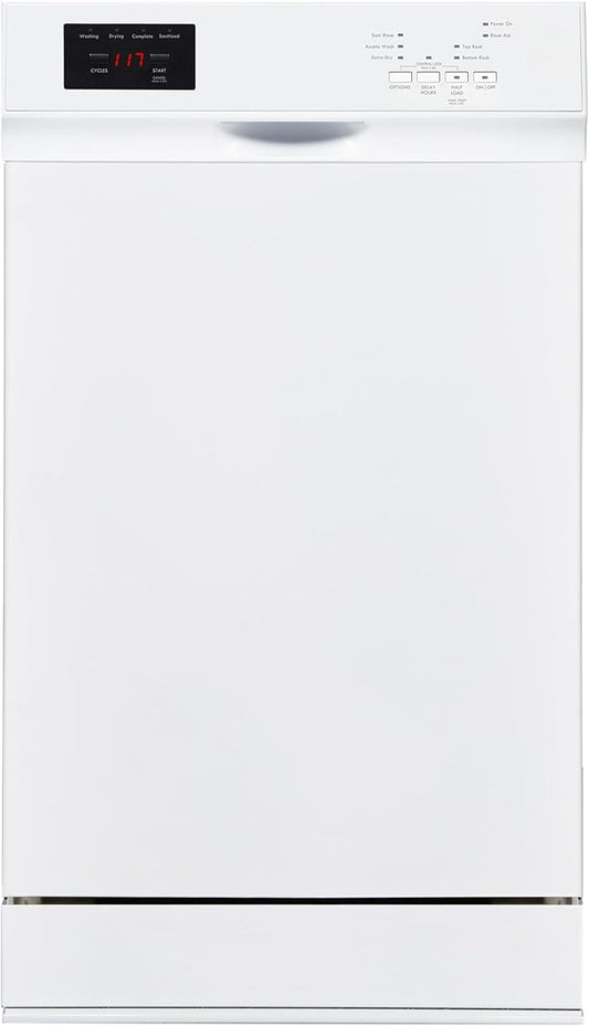 Kenmore 22-14702 18" Compact Built-In Dishwasher - UltraWash Plus, TurboDry, EasyFlex Third Rack & SmartWash - 10 Place Settings - 45 DBA - ENERGY STAR Certified - 18" - White