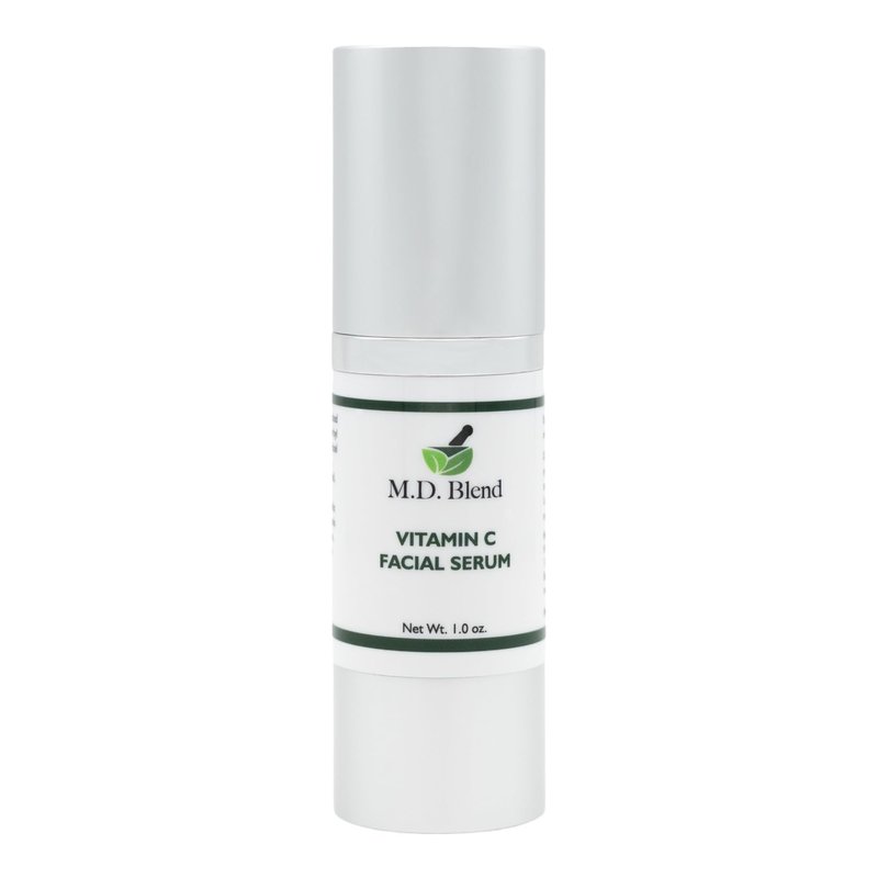 M.D. Blend Vitamin C Serum With L-Ascorbic Acid 10% & Hyaluronic Acid For Skin Illuminating & Anti-Aging, Includes Blend Of Witch Hazel, Aloe Vera, L-Arginine & Glycerin, 1 fl Oz Pump