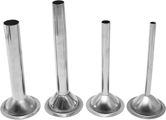 Saihisday Stainless Steel Sausage Stuffer Tubes - Meat Grinder Attachment Set of 4 for Perfect Sausages
