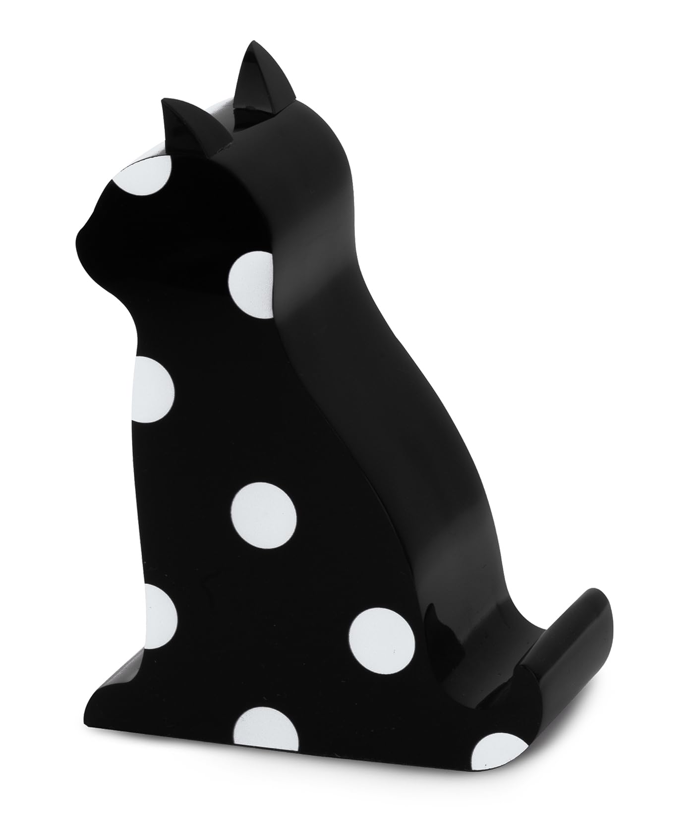 kate spade new york Acrylic Cell Phone Stand, Novelty Phone Holder for Desk, Black Cat (Picture Dot)
