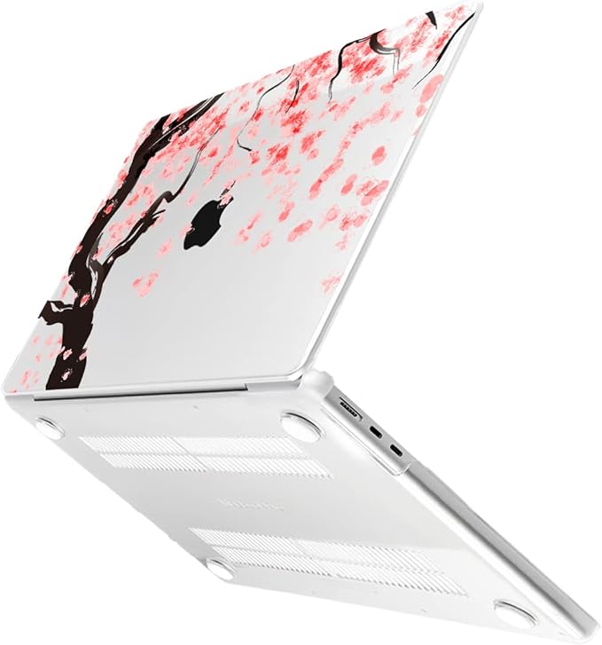 Batianda Premium Case for New MacBook Air 15 inch with M5 M4 M3 M2 Chip 2026 2025 2024 2023 Release, Designed Ultra-Slim Hardshell & Keyboard Cover & Screen Protector 4-in-1 Bundle, Cherry Blossoms