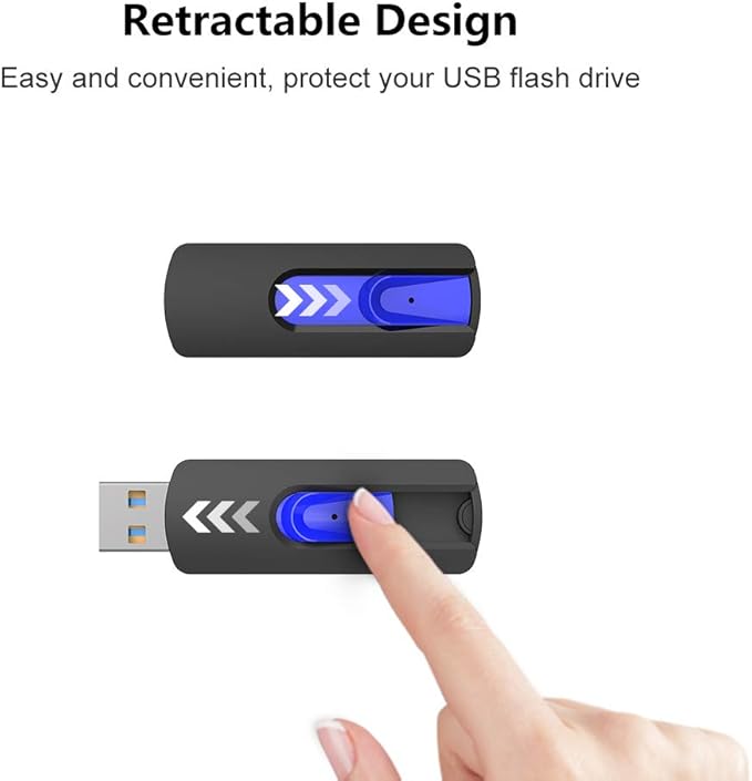 JUANWE 256GB USB Drive, Thumb Drive USB 3.0 Flash Drive USB Storage Flash Drive 256 GB, Retractable Slide Jump Drive for Expand Capacity & Data Storage