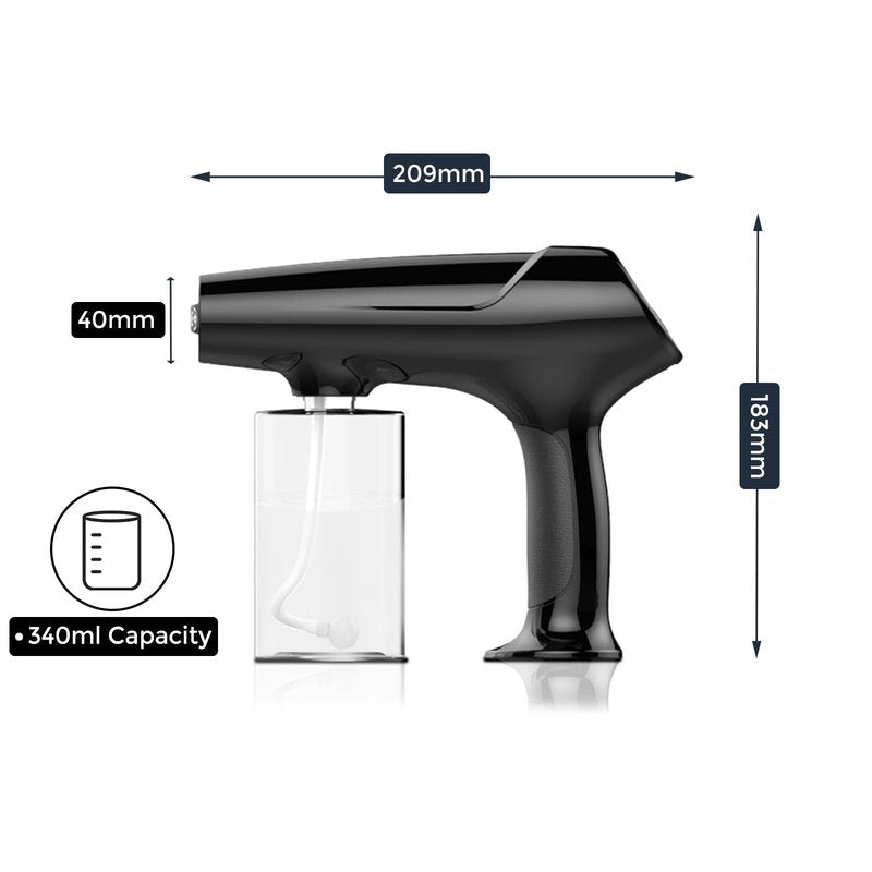 Hovinke Barber Spray Bottle with Blue Light, Rechargeable Electrostatic Atomizer Sprayer, Nano Mist Sprayer for Stylist,Barber and Home Use