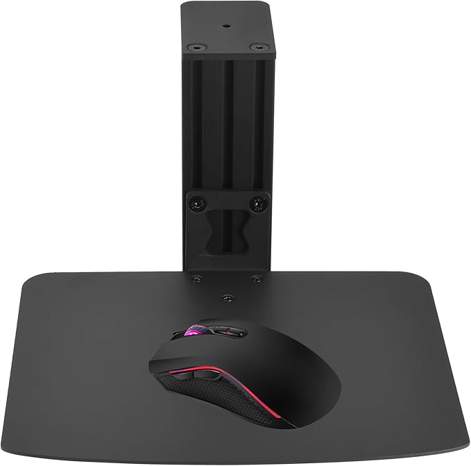 VTUIFBT Metal Clamp-on Adjustable Computer Mouse Pad and Device Holder for Desks, Metal Computer Mouse Desk Mount Pad, 10.63" x 8.66" Ergonomic Desk Extender Tray, Fits up to 4 Inch Desktops, Black