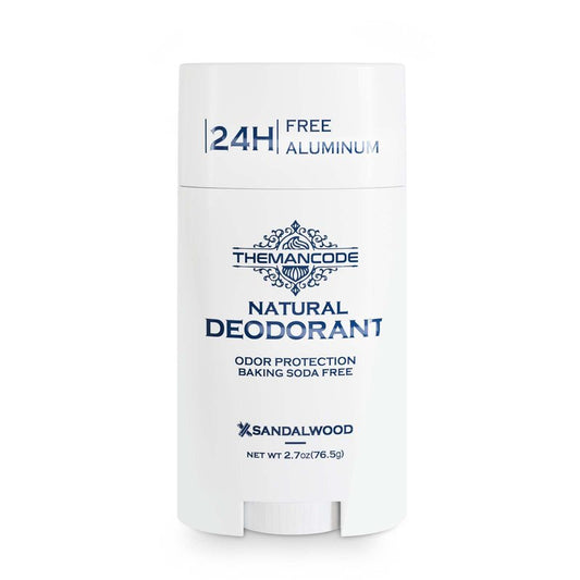 Deodorant Men Aluminum Free, Sandalwood, Deodorant Stick for Powerful Odor Control, Alcohol-Free Sensitive Skin Friendly 2.7 oz