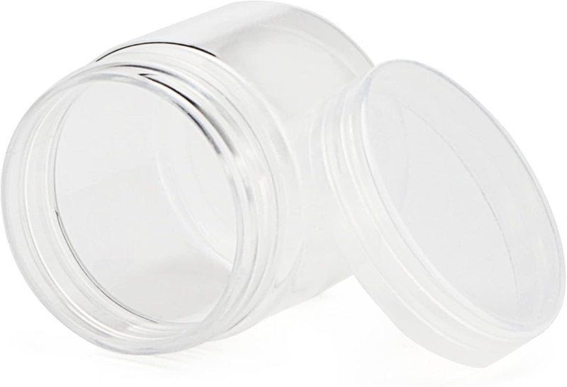 Clear Plastic Bead Containers - 70 PCS 2oz Round Storage Jars with Lids for Lotions, Beads & Spices