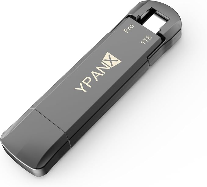 YPANX 1 TB Pro Portable SSD, 1000MB/s Speed, USB 3.2 Gen 2 + Type C Dual-Port, Lightweight External SSD for iPhone 15/16/17/Pro/Pro Max, Android, Windows, Mac, Tablets