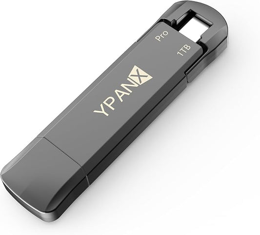 YPANX 1 TB Pro Portable SSD, 1000MB/s Speed, USB 3.2 Gen 2 + Type C Dual-Port, Lightweight External SSD for iPhone 15/16/17/Pro/Pro Max, Android, Windows, Mac, Tablets