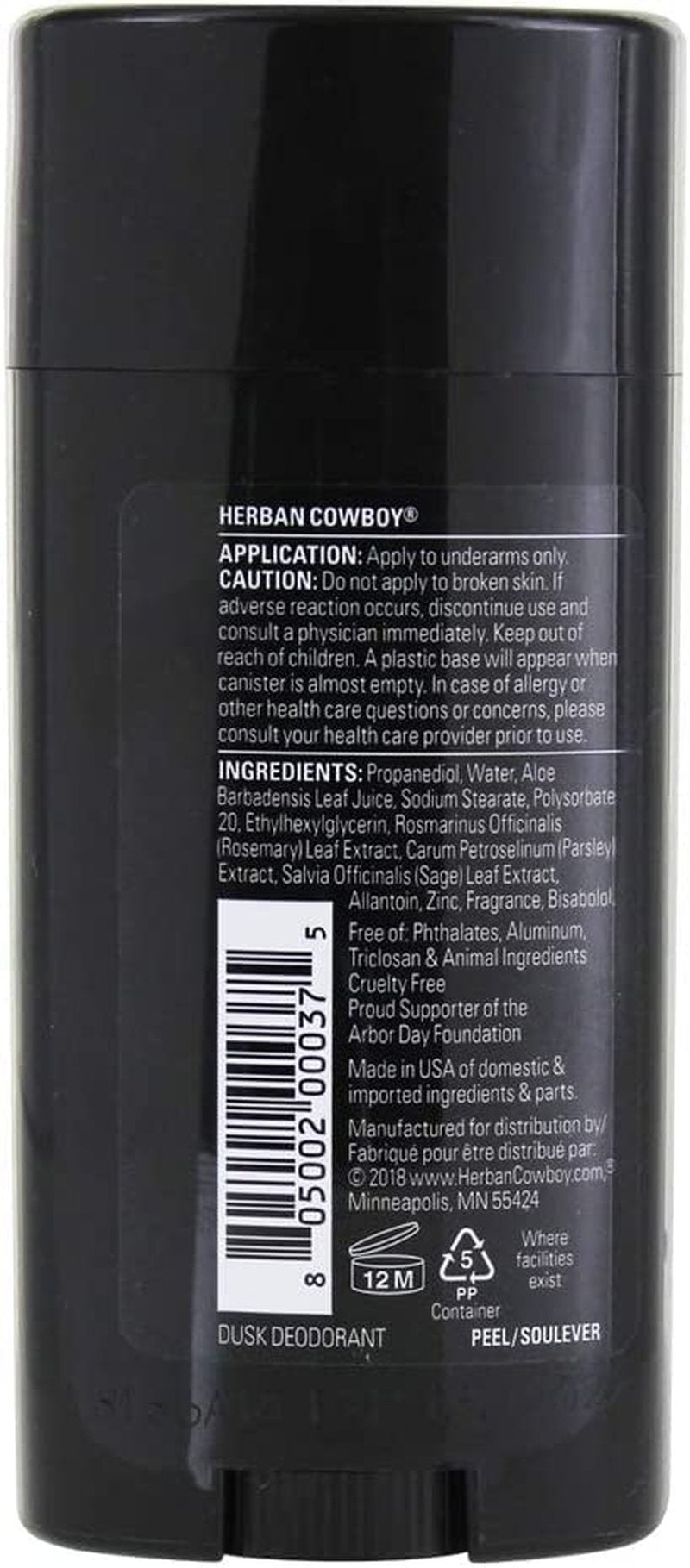 Herban Cowboy Dusk Deodorant - Natural, Long-Lasting Protection | 3-Pack