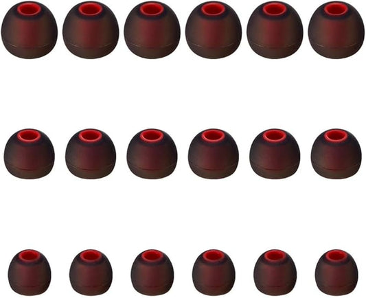 Earbud Tips High Quality Soft Silicone Earbuds Replacement Tips Fit for in-Ear Headphones(inner hole from 3.8mm - 4.2mm earphones)9 Pairs S/M/L,Black/Red