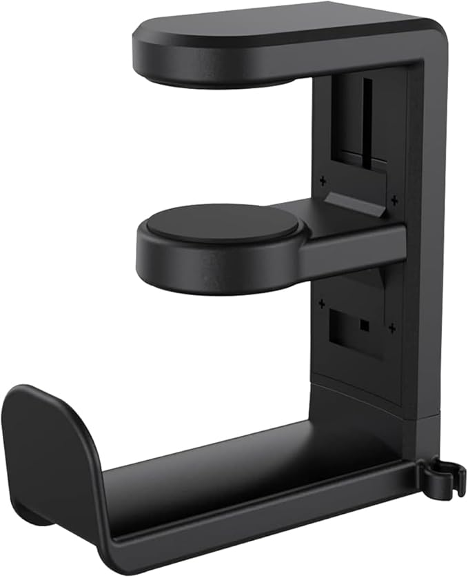 CHERRYLUX Adjustable Headphone Stand Holder - Universal Desktop Organizer for Gaming/Office Setup - Durable & Lightweight Design - Easy Installation - Modern Accessory - Black