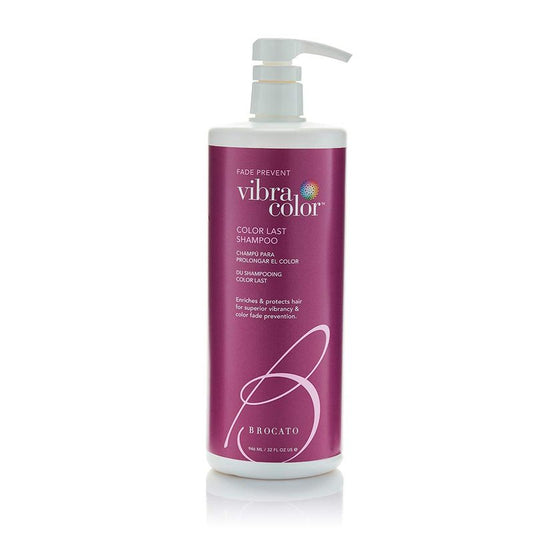 Brocato Vibracolor Color Last Shampoo: Color Safe Shampoo for Color Treated Hair - Prevents Fading and Extends the Life and Brilliance of Colored Hair - Contains No Sulfate or Parabens - 32 Oz