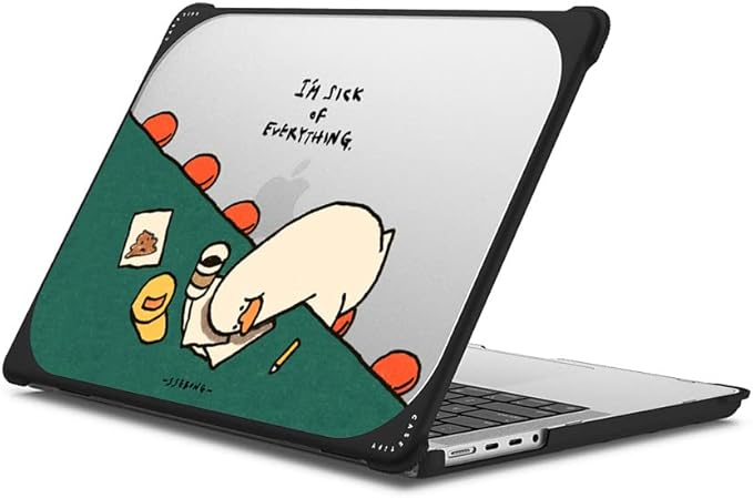 CASETiFY Bounce MacBook Pro 16-inch (M1-M5) Case [Enhanced Protective Corner Design/Ventilation Cutouts/Anti-Slip Grip] - I'm Sick of Everything by Ssebong - Clear Black