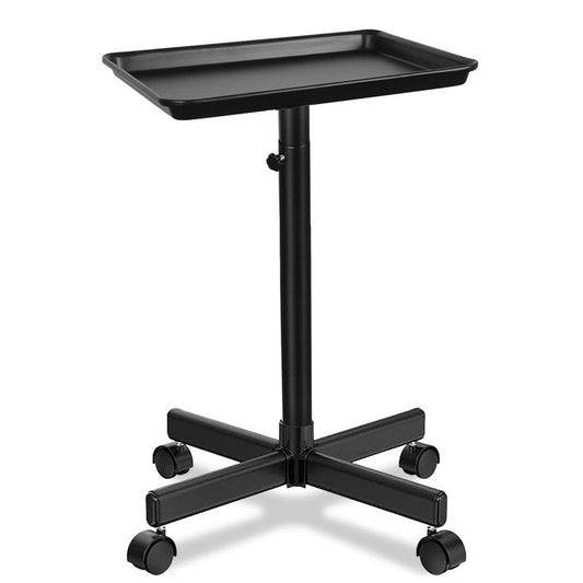 LKT COBTAC Black Salon Tray Height Adjustable Hair Color Tray with Wheels for Spa or Home Use