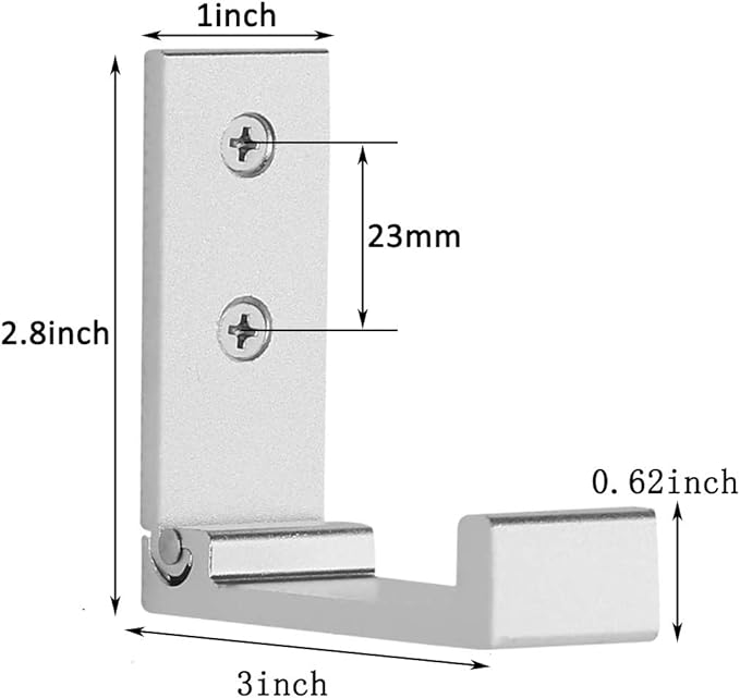 Latomex Folding Coat Hooks, Wall Hooks for Hanging Aluminum Alloy Cloth Hanger Coat Hanger Headphones Holder Headset Wall Hanger Hook- Pack of 4 (Silver)