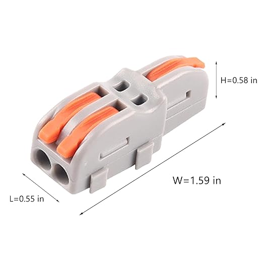 OKKRMGZ 10Pcs 2 to 1 Wire Connectors Small Electrical Cable Splicing Splitter Terminal Block Inline Splice Snap Splicer for Residential Speaker Gauge Push DIY Splicing into 4/6/8/9/10 Way
