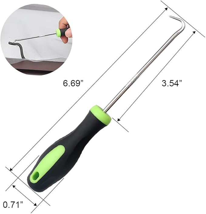 Takelablaze Windows Screen and Screen Door Repair Kit Including Steel/Nylon Roller with Bearing, Spline Removal Hook, Screen Retainer Spline and Screen Clips for Installing Door Window Mesh, 5pcs