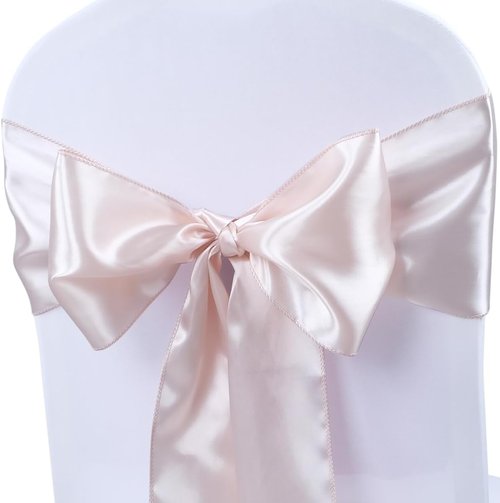 Babenest Satin Chair Sashes - Upgraded 30 Pcs Ribbons & Bows for Weddings & Events | Champagne