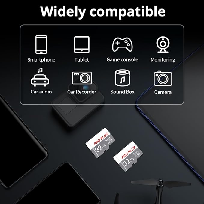 2 Pack Memory Card 32GB with Adapter, High Speed TF Card, UHS-I C10 A1 Memory TF Card for Tablet/Mobile Phone/Camera/Car Audio/Game Console (TF183 White Gray 32GB)