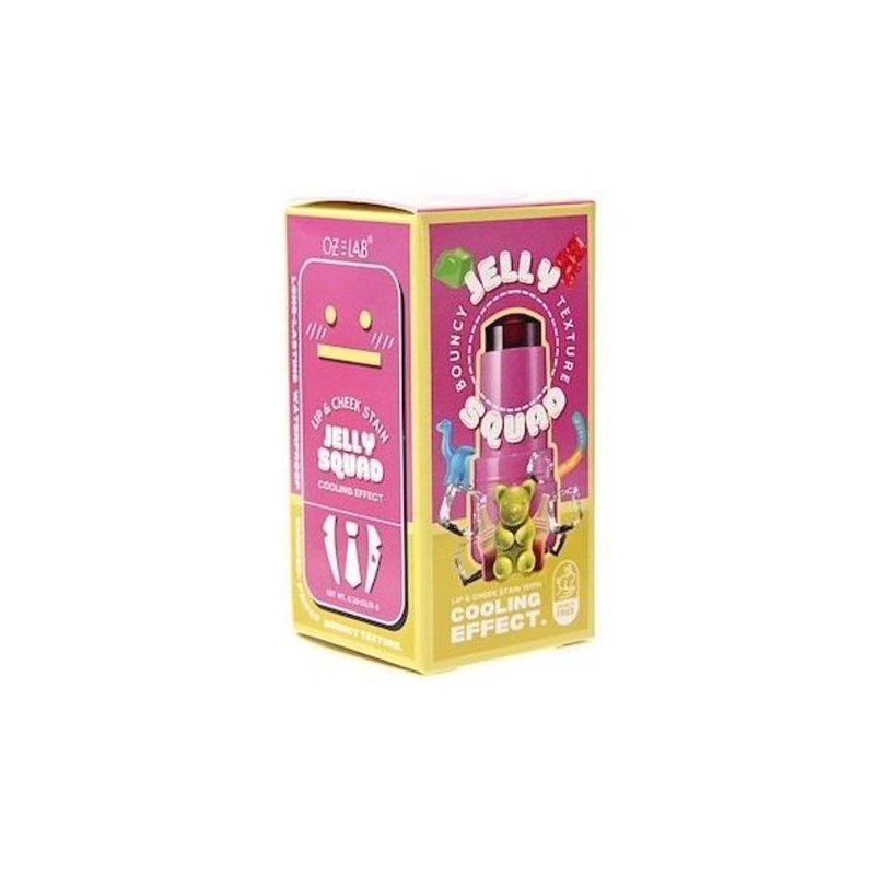 OZ LAB Jelly Squad Lip and Cheek Stain 2 in 1 Tinted Jelly Blush and Lip Stain Long Lasting Lightweight Natural Finish Goofy Cherry Pink, 0.28 FL.OZ/8G，pack of 1