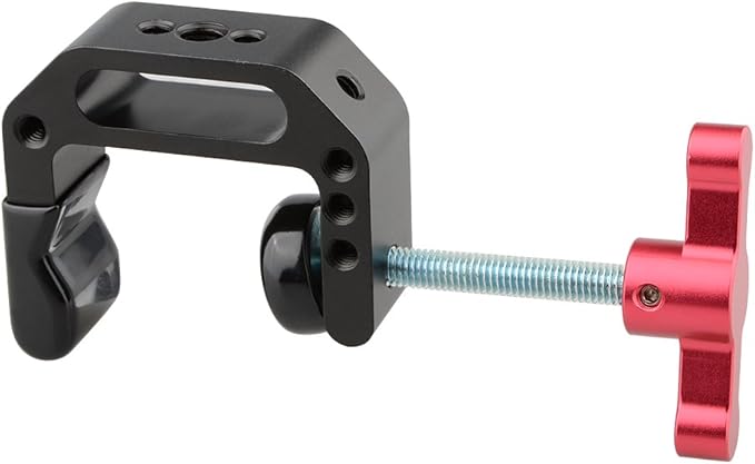 CAMVATE C Clamp with 1/4 and 3/8 thread hole for Camera Monitor(Red handle)