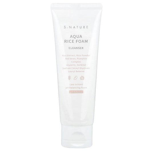 Aqua Rice Foam Cleanser - Gentle Vegan Facial Cleanser with Rice Extract & Glycerin | 80ml (2.7 Fl Oz)