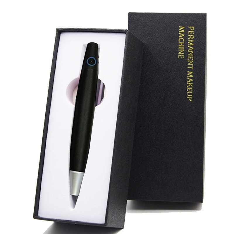 Permanent Eyebrow Makeup Pen - Rotary Tattoo Machine with 10PCS Needles for Eyebrows, Eyeliners, Lips | Black AP686B