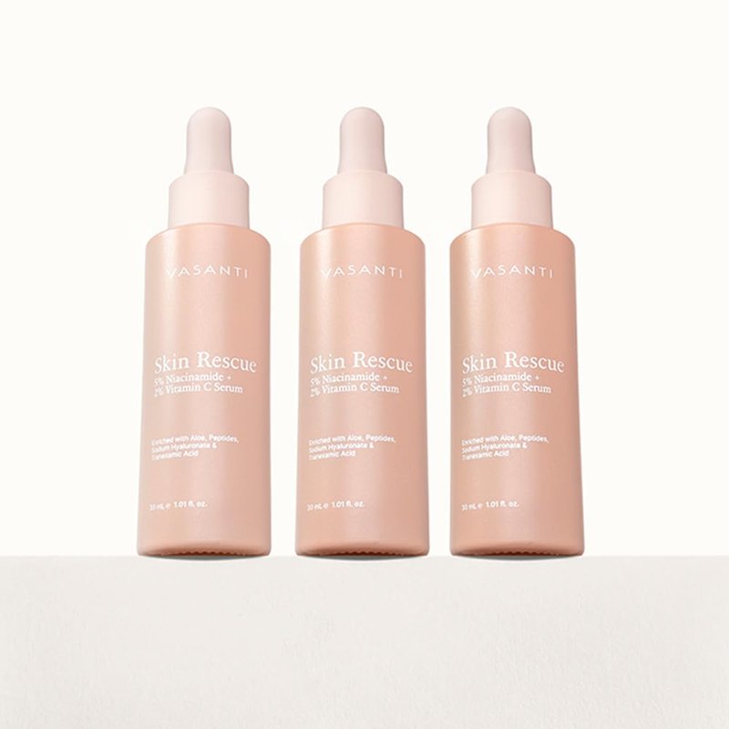VASANTI Skin Rescue Serum – 5% Niacinamide – Brightening, Hydrating, Pore-Refining Facial Serum – Lightweight, Vegan, Paraben-Free Skincare