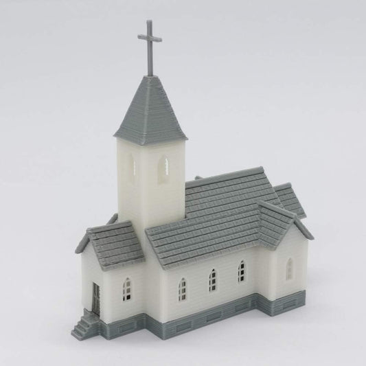 Outland Models Country Church Railway Scenery - 1:160 N Scale Model for Realistic Layouts