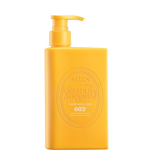 Sttes 602# Caramel Vanilla Lotion - 250ml (8.45 fl oz) Body Lotion - Seven Kinds of Pure Vegetable Oils + Active Caffeine (Without Mineral Oil)