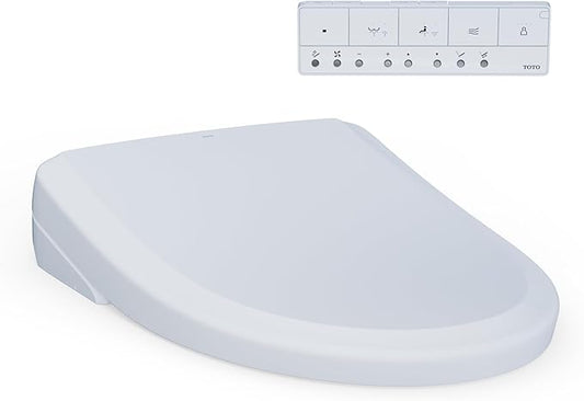 TOTOÂ® WASHLETÂ®+ S7A Electronic Bidet Toilet Seat, EWATER+Â® Bowl and Wand Cleaning, Auto Open and Close Classic Lid, Elongated, Cotton White - SW4734AT40#01