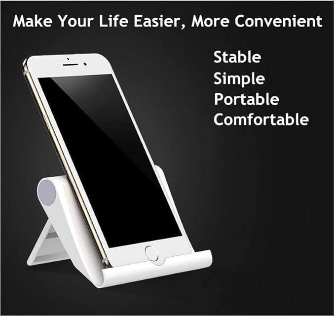 JUSDIQIR Cell Phone Stand for Desk 2 Pack Mobile Phone Holders Desktop Tablet Stand, Foldable Phone Dock Universal Adjustable Tablet Stand for Desk Compatible with Cell Phone Support (Pink 2 PCS)