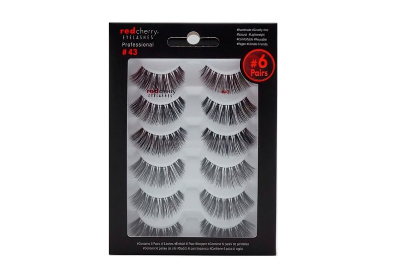 False Eyelashes #43 - Red Cherry Professional Quality | 6 Pairs for Stunning Volume