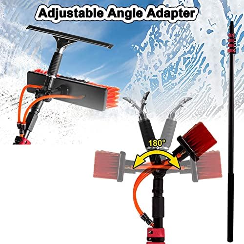 Professional Window Cleaning Kit 4M-12M, Telescopic Water Fed Pole with Squeegee & Brush, Extendable Roof & Glass Cleaner for Outdoor Solar Panels and Windows