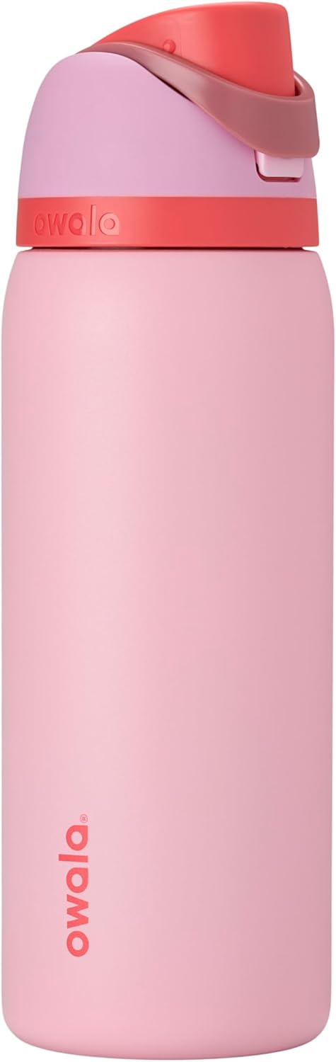 Owala FreeSip Insulated Stainless Steel Water Bottle - BPA-Free, 32 oz, Pink, Ideal for Sports & Travel