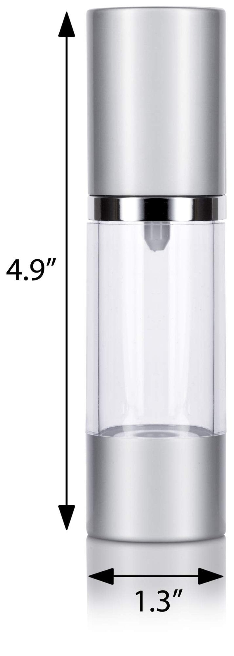 JUVITUS (12 Pack) 1 oz Airless Silver Matte Plastic Spray Bottle