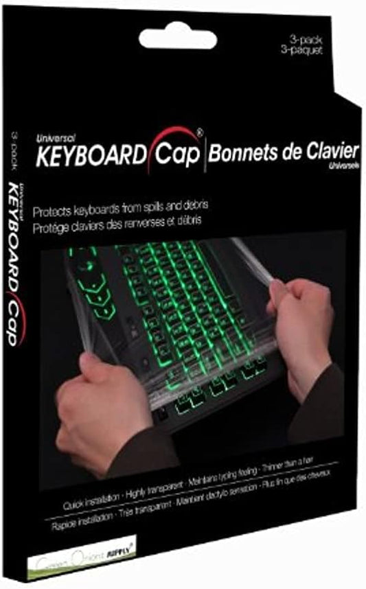 Green Onions Supply Universal KeyboardCap. Fully Covered Flat Style 0.025mm Waterproof Anti-Dust Desktop Keyboard Cover with Numeric Hospital/Dentist Use (Universal 3 Packs)