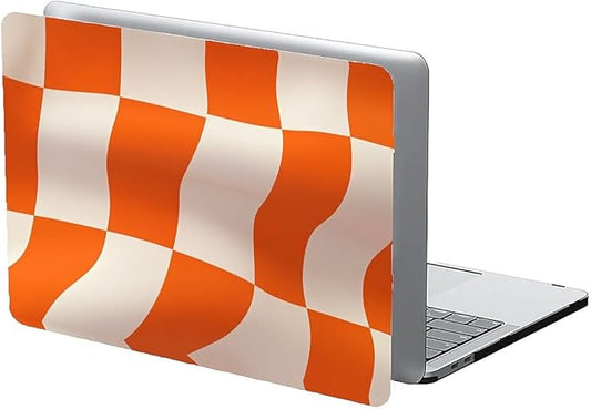 COTAIL Compatible with MacBook Air 13.3 13.6 Inch Case 2022 2021 2020 2019 Plastic Hard Shell Case Cover,13.3 Pro(A1706/A1708/A1989/A2159/A2289/A2338), Orange and White Checkered Flag