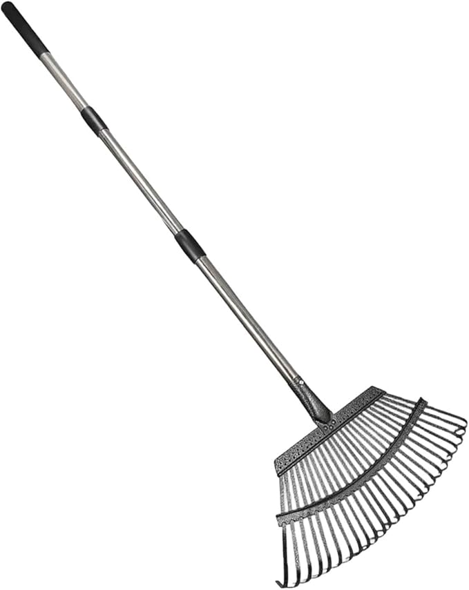 Garden Leaf Rake Fallen Leaves Collector Non Slip Chicken Coop Rake Lawn Tool for Roof Debris Grass Clippings Flower Bed Lawn